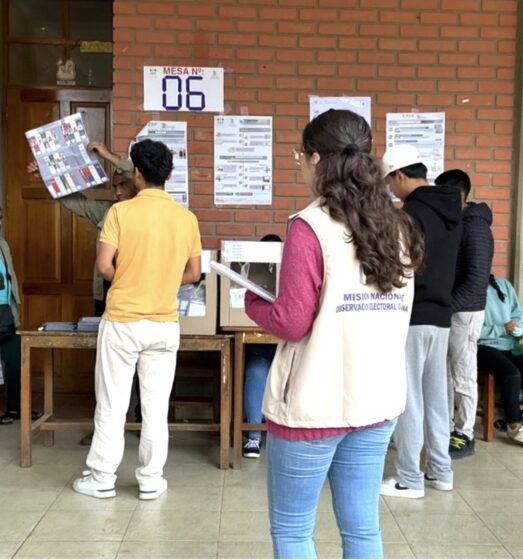 MOE de la Fundación Jubileo desplegará 121 observadores en cinco departamentos para la segunda vuelta